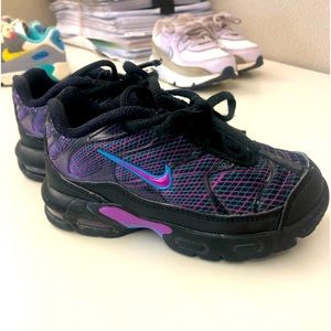 Nike air max plus GS Spirograph black blue and purple toddler sneakers 8c